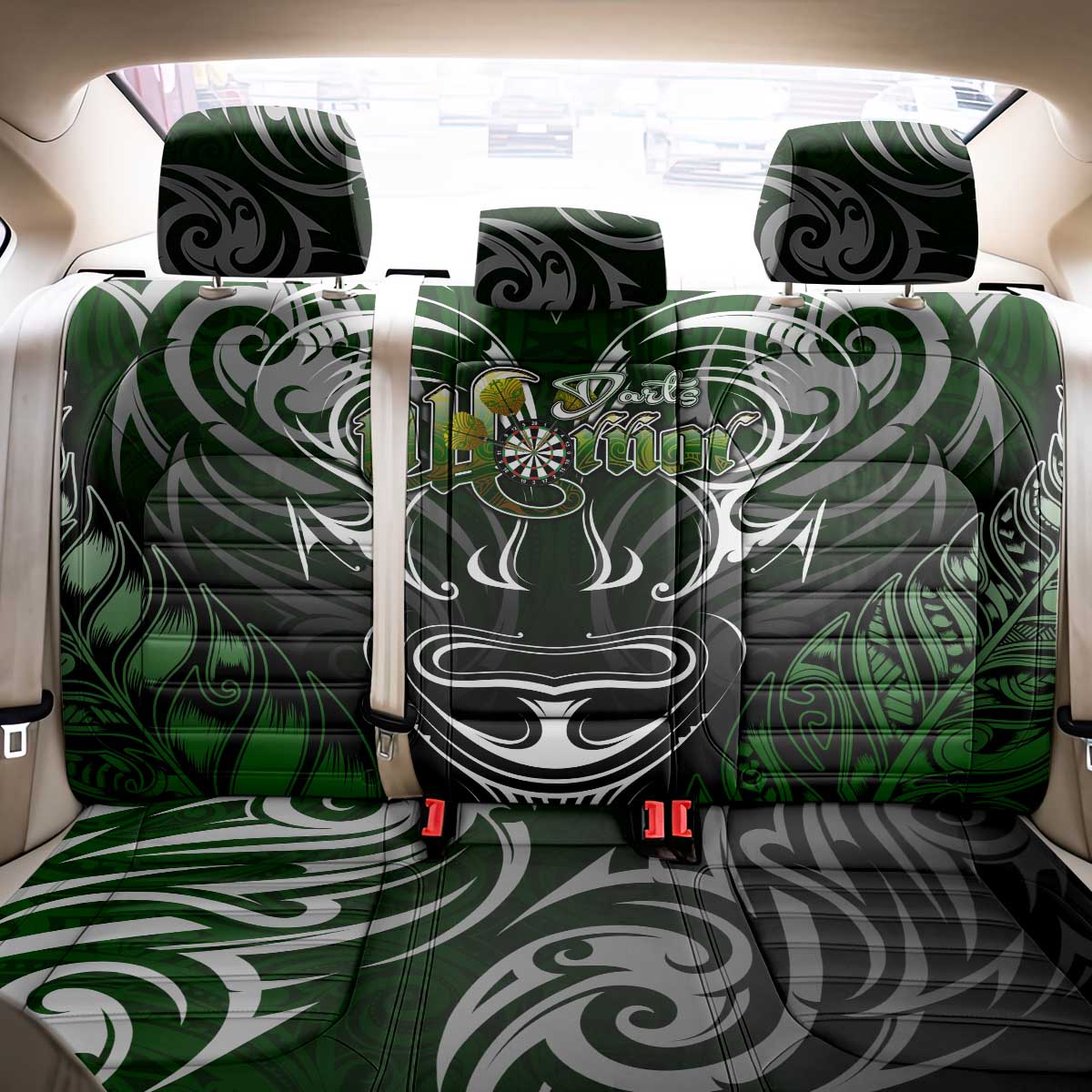 Warriors Maori Darts Back Car Seat Cover New Zealand Darts Silver Fern