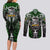 Personalised Warriors Maori Darts Couples Matching Long Sleeve Bodycon Dress and Long Sleeve Button Shirt New Zealand Darts Silver Fern