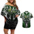 Personalised Warriors Maori Darts Couples Matching Off Shoulder Short Dress and Hawaiian Shirt New Zealand Darts Silver Fern
