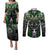 Personalised Warriors Maori Darts Couples Matching Puletasi and Long Sleeve Button Shirt New Zealand Darts Silver Fern