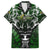 Personalised Warriors Maori Darts Family Matching Off The Shoulder Long Sleeve Dress and Hawaiian Shirt New Zealand Darts Silver Fern