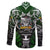Personalised Warriors Maori Darts Family Matching Off The Shoulder Long Sleeve Dress and Hawaiian Shirt New Zealand Darts Silver Fern