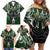 Personalised Warriors Maori Darts Family Matching Off Shoulder Short Dress and Hawaiian Shirt New Zealand Darts Silver Fern