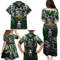 Personalised Warriors Maori Darts Family Matching Puletasi and Hawaiian Shirt New Zealand Darts Silver Fern