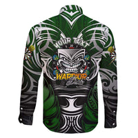 Personalised Warriors Maori Darts Family Matching Short Sleeve Bodycon Dress and Hawaiian Shirt New Zealand Darts Silver Fern