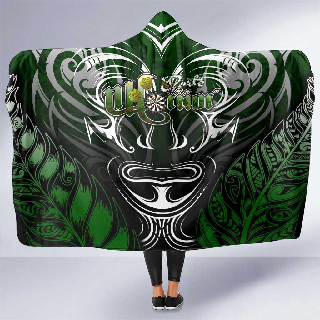 Warriors Maori Darts Hooded Blanket New Zealand Darts Silver Fern