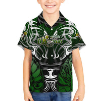 Personalised Warriors Maori Darts Kid Hawaiian Shirt New Zealand Darts Silver Fern