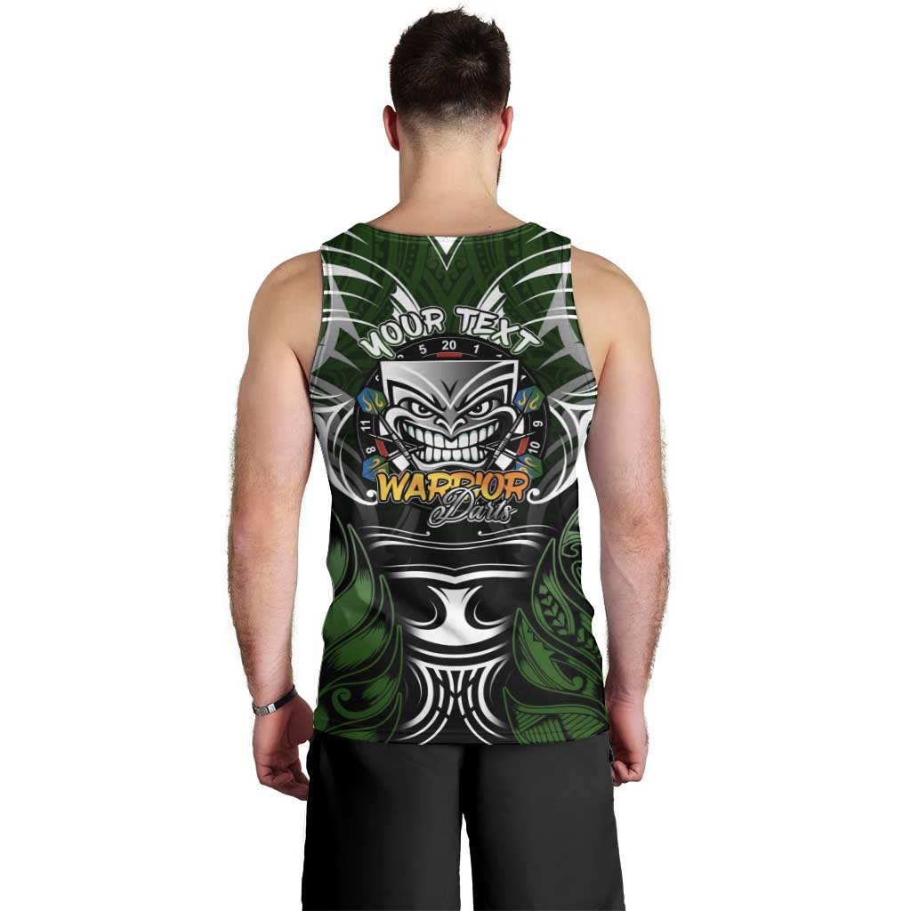 Personalised Warriors Maori Darts Men Tank Top New Zealand Darts Silver Fern