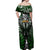 Personalised Warriors Maori Darts Off Shoulder Maxi Dress New Zealand Darts Silver Fern