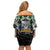Personalised Warriors Maori Darts Off Shoulder Short Dress New Zealand Darts Silver Fern