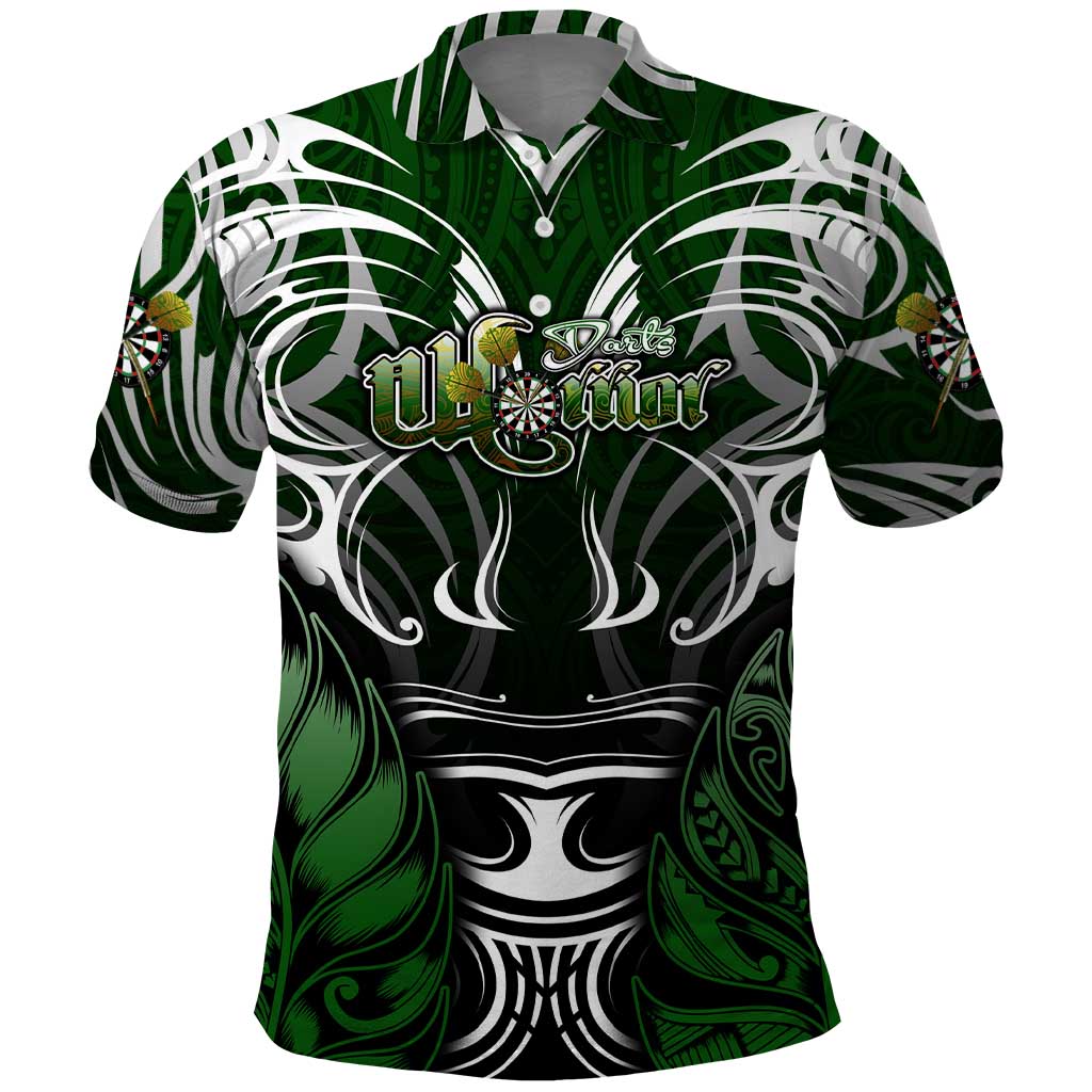 Personalised Warriors Maori Darts Polo Shirt New Zealand Darts Silver Fern