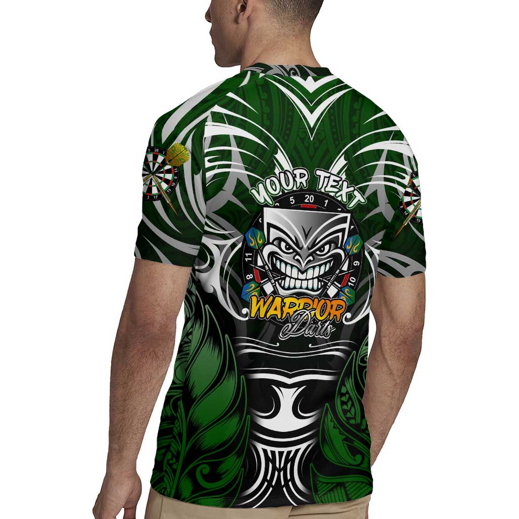 Personalised Warriors Maori Darts Rugby Jersey New Zealand Darts Silver Fern