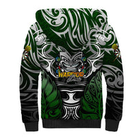 Personalised Warriors Maori Darts Sherpa Hoodie New Zealand Darts Silver Fern