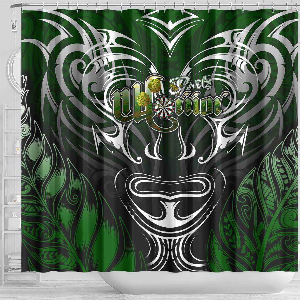 Warriors Maori Darts Shower Curtain New Zealand Darts Silver Fern