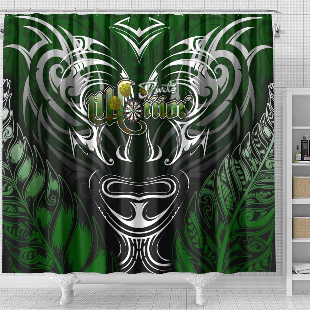Warriors Maori Darts Shower Curtain New Zealand Darts Silver Fern