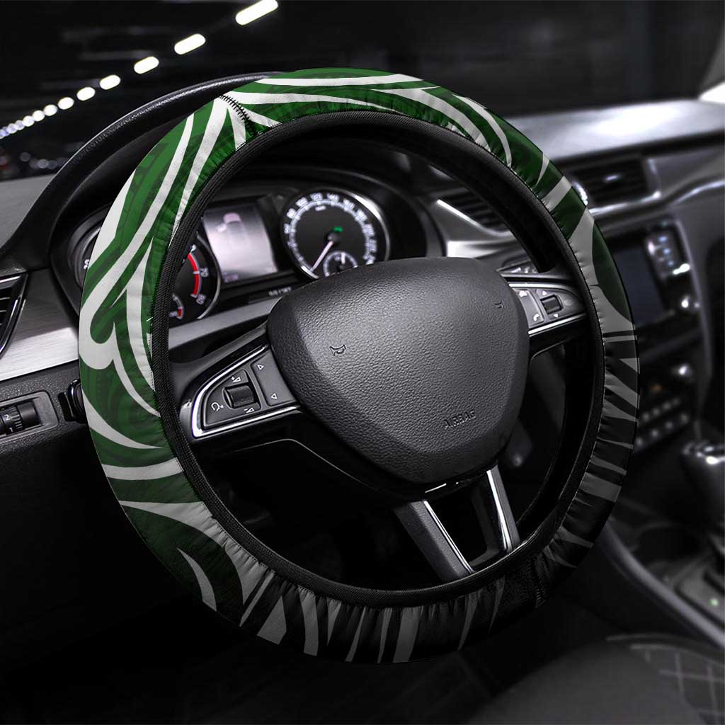 Warriors Maori Darts Steering Wheel Cover New Zealand Darts Silver Fern