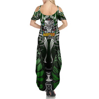 Personalised Warriors Maori Darts Summer Maxi Dress New Zealand Darts Silver Fern
