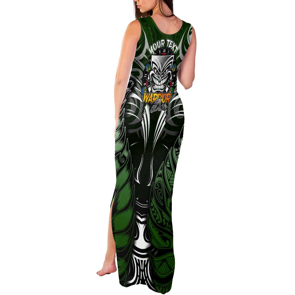 Personalised Warriors Maori Darts Tank Maxi Dress New Zealand Darts Silver Fern