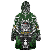 Personalised Warriors Maori Darts Wearable Blanket Hoodie New Zealand Darts Silver Fern