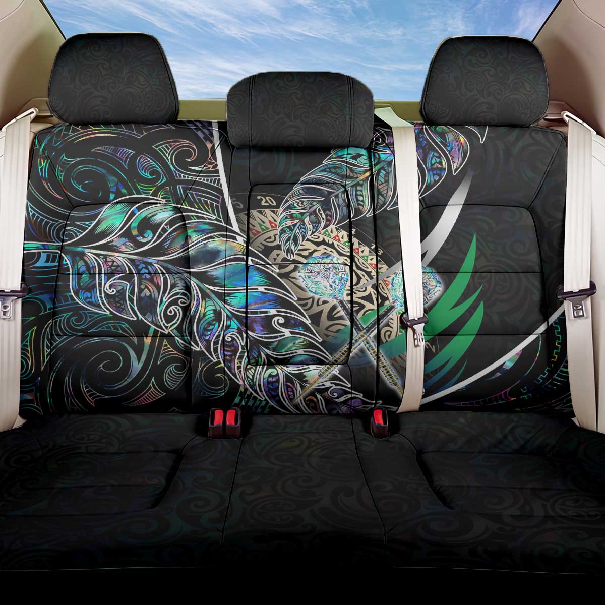 New Zealand Darts Back Car Seat Cover NZ Paua Shell Maori Fern