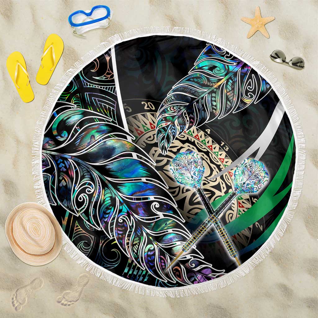 New Zealand Darts Beach Blanket NZ Paua Shell Maori Fern