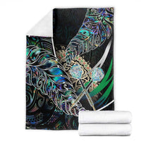 New Zealand Darts Blanket NZ Paua Shell Maori Fern