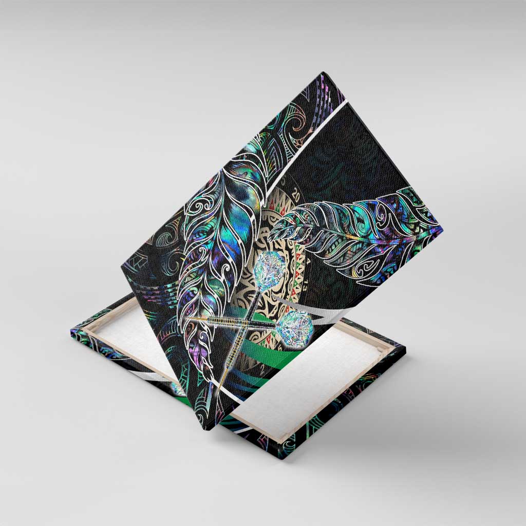 New Zealand Darts Canvas Wall Art NZ Paua Shell Maori Fern