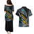 Personalised New Zealand Darts Couples Matching Puletasi and Hawaiian Shirt NZ Paua Shell Maori Fern