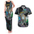 Personalised New Zealand Darts Couples Matching Tank Maxi Dress and Hawaiian Shirt NZ Paua Shell Maori Fern