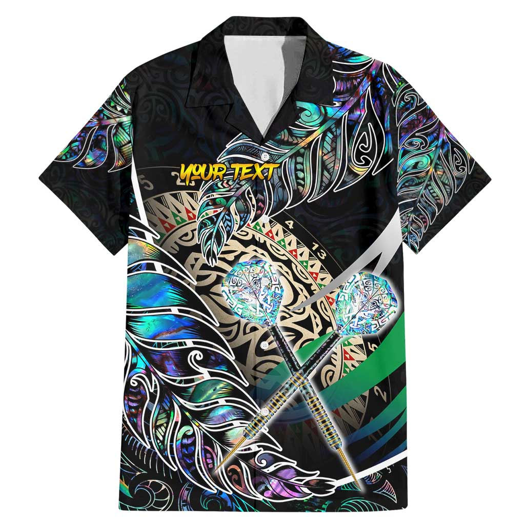 Personalised New Zealand Darts Family Matching Mermaid Dress and Hawaiian Shirt NZ Paua Shell Maori Fern