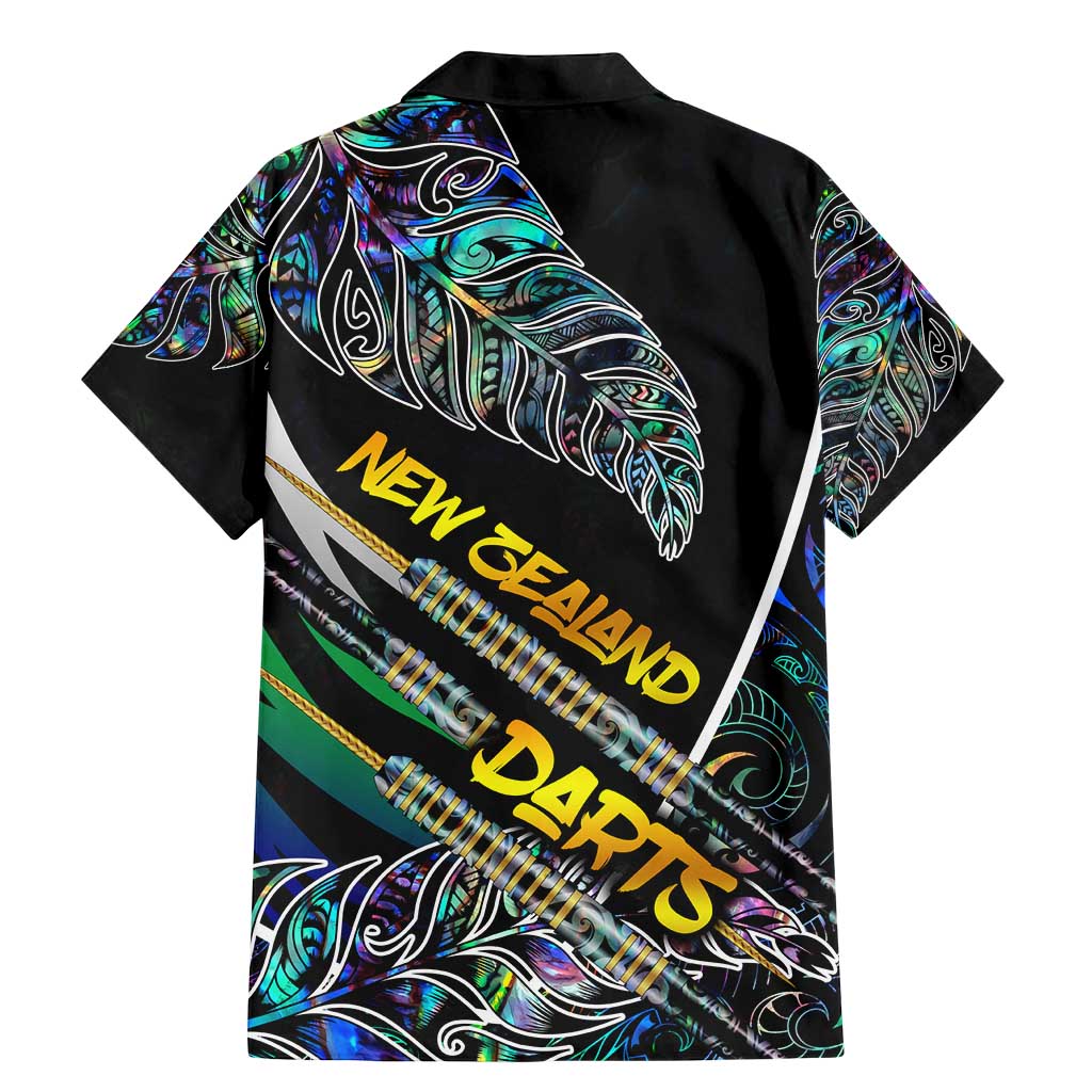 Personalised New Zealand Darts Family Matching Mermaid Dress and Hawaiian Shirt NZ Paua Shell Maori Fern