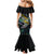 Personalised New Zealand Darts Family Matching Mermaid Dress and Hawaiian Shirt NZ Paua Shell Maori Fern