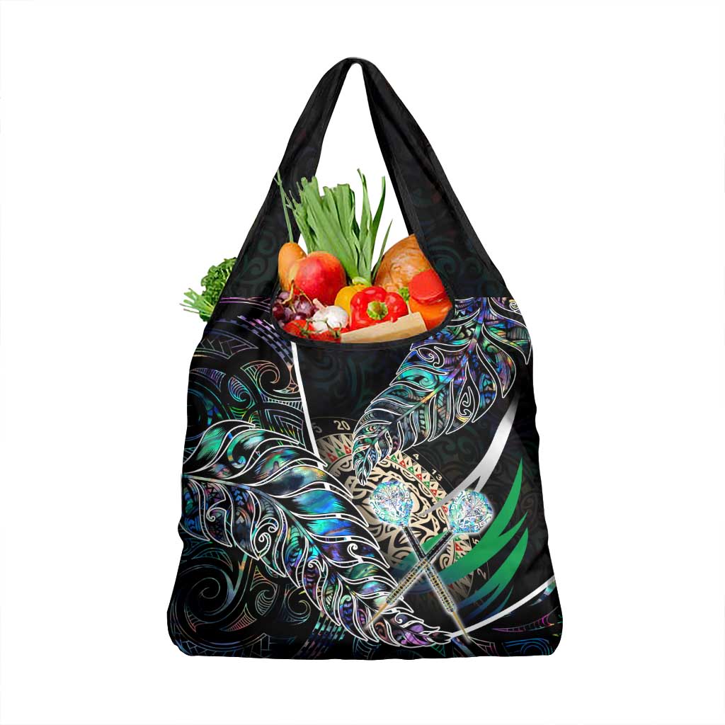New Zealand Darts Grocery Bag NZ Paua Shell Maori Fern
