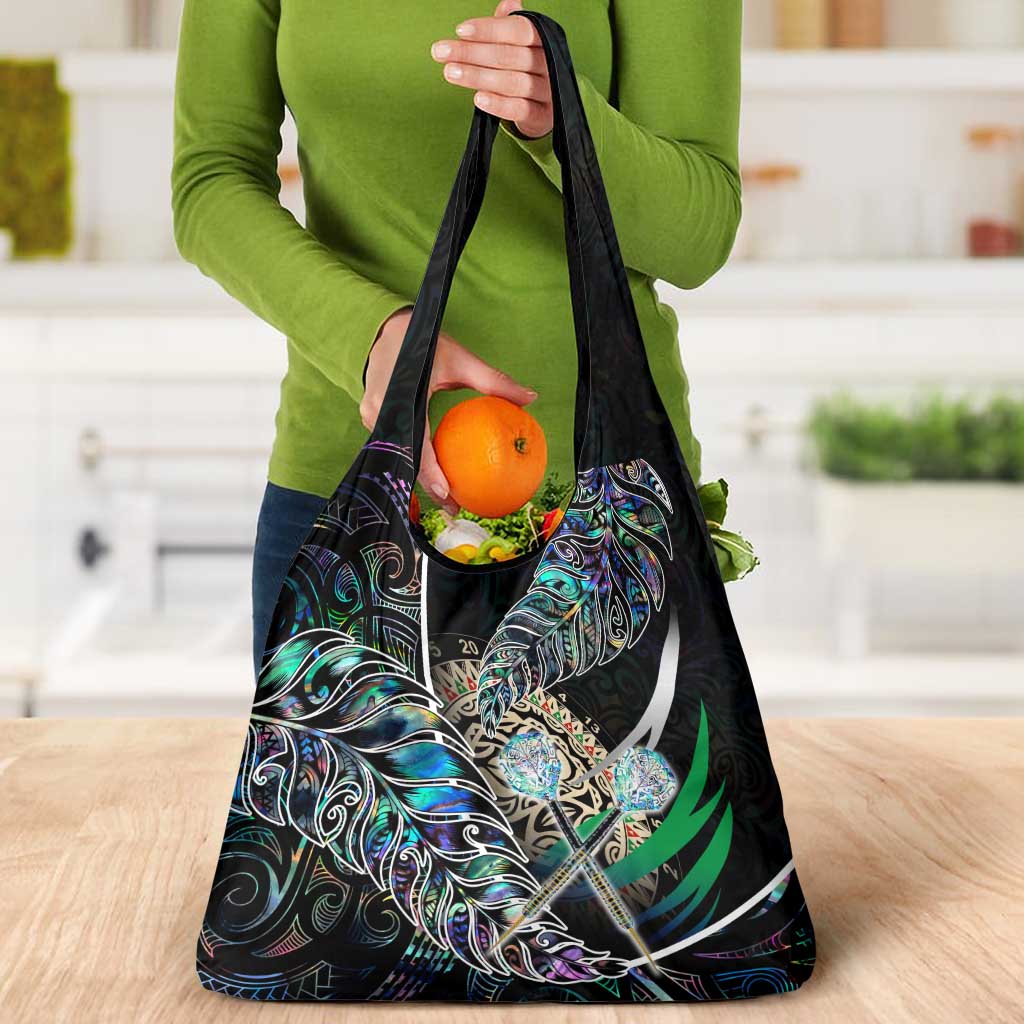 New Zealand Darts Grocery Bag NZ Paua Shell Maori Fern