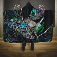 New Zealand Darts Hooded Blanket NZ Paua Shell Maori Fern