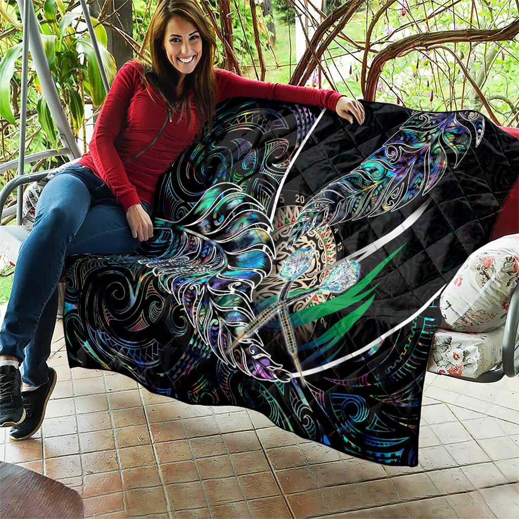 New Zealand Darts Quilt NZ Paua Shell Maori Fern