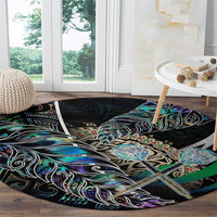 New Zealand Darts Round Carpet NZ Paua Shell Maori Fern