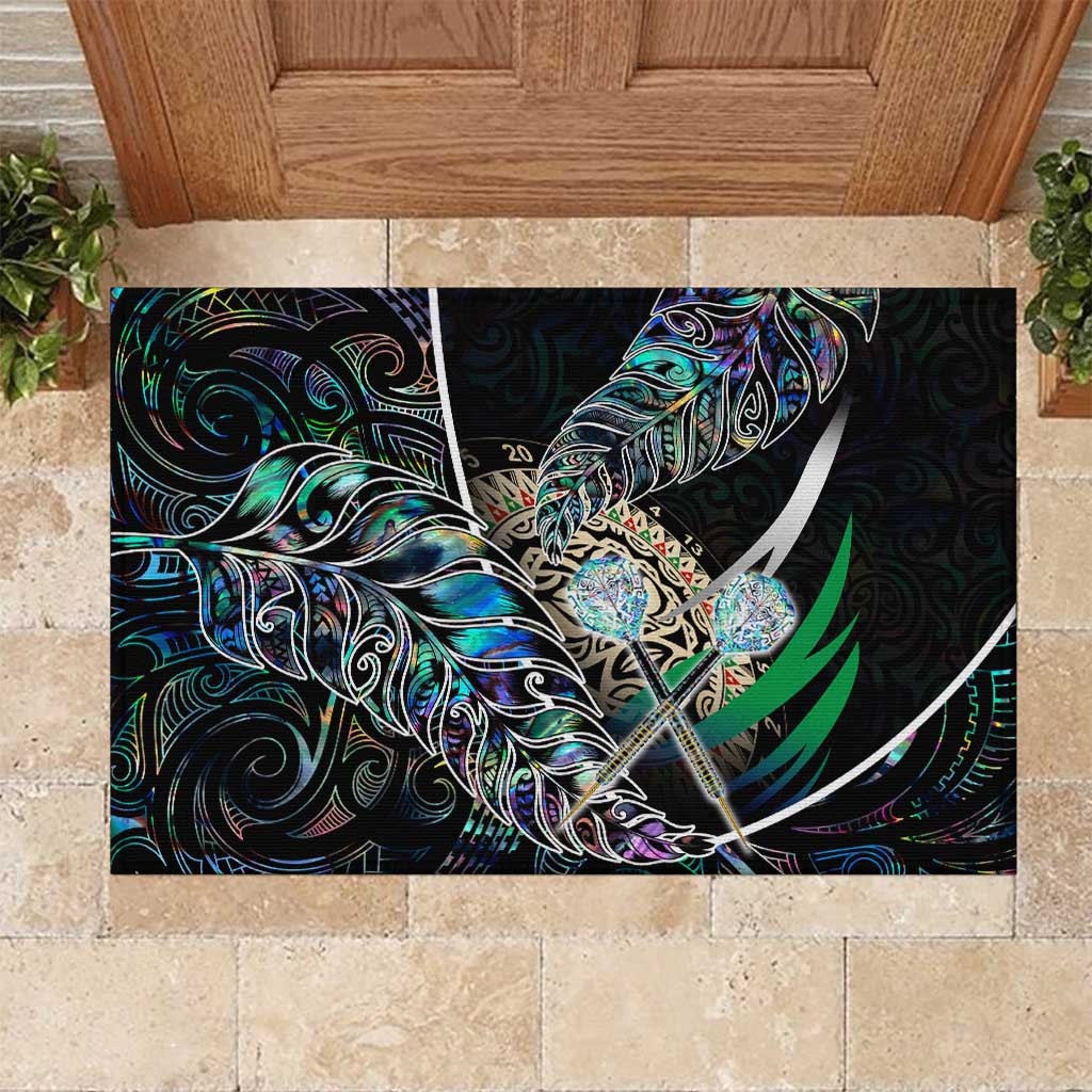 New Zealand Darts Rubber Doormat NZ Paua Shell Maori Fern