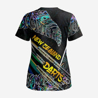 Personalised New Zealand Darts Scrub Top NZ Paua Shell Maori Fern - Polynesian Pride