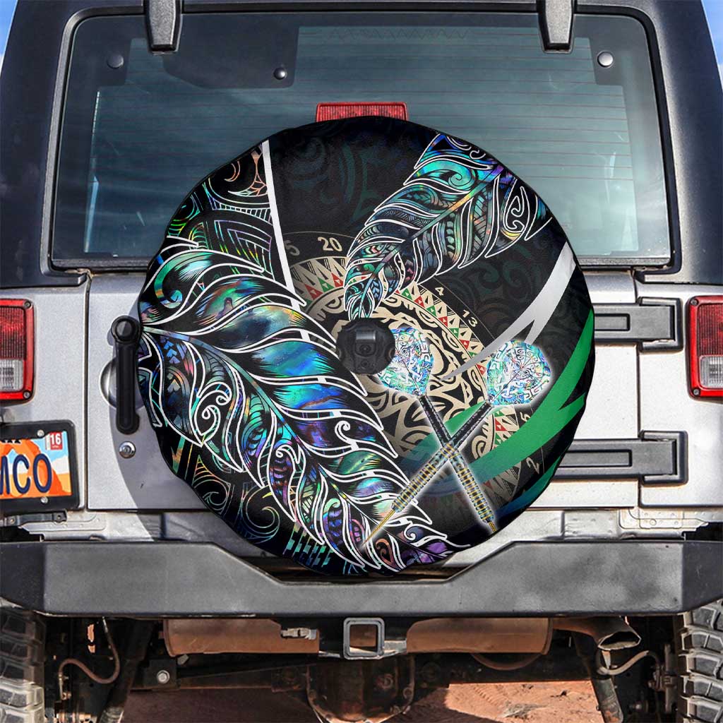 New Zealand Darts Spare Tire Cover NZ Paua Shell Maori Fern
