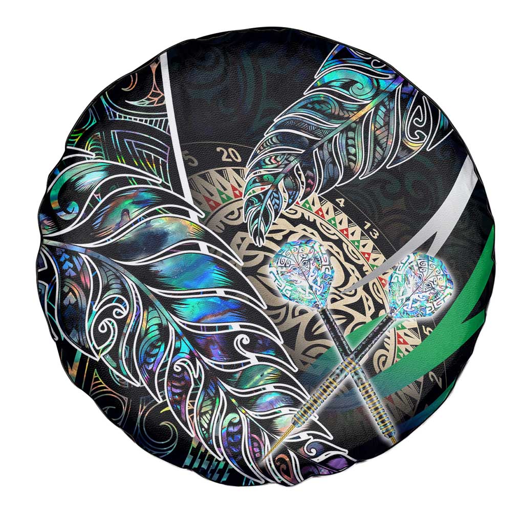 New Zealand Darts Spare Tire Cover NZ Paua Shell Maori Fern