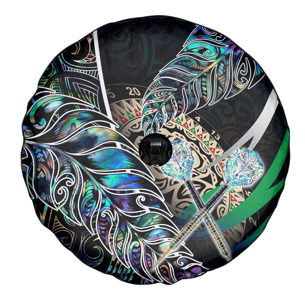 New Zealand Darts Spare Tire Cover NZ Paua Shell Maori Fern