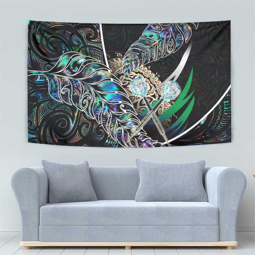 New Zealand Darts Tapestry NZ Paua Shell Maori Fern