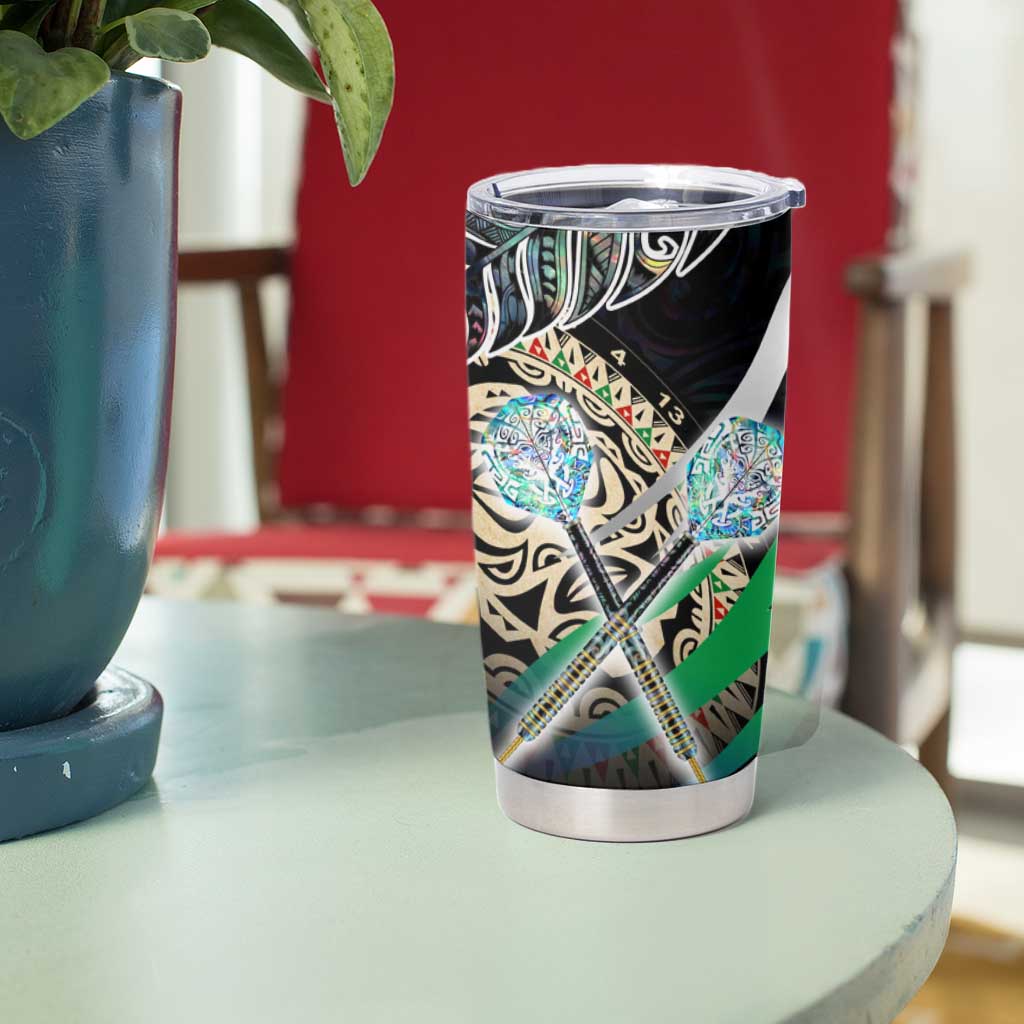 New Zealand Darts Tumbler Cup NZ Paua Shell Maori Fern