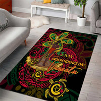 Vanuatu 45th Independence Anniversary Area Rug Flower Melanesian Namele Turtle - Polynesian Pride