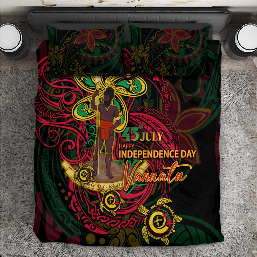 Vanuatu 45th Independence Anniversary Bedding Set Flower Melanesian Namele Turtle - Polynesian Pride