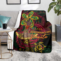 Vanuatu 45th Independence Anniversary Blanket Flower Melanesian Namele Turtle - Polynesian Pride