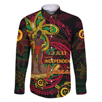 Custom Vanuatu 45th Independence Anniversary Family Matching Off Shoulder Short Dress and Hawaiian Shirt Flower Melanesian Namele Turtle - Polynesian Pride