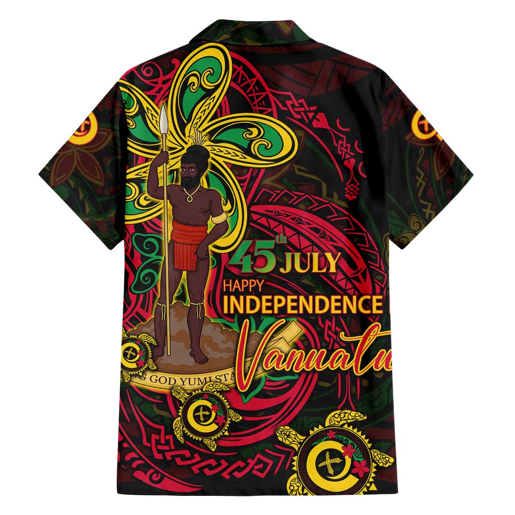 Custom Vanuatu 45th Independence Anniversary Family Matching Summer Maxi Dress and Hawaiian Shirt Flower Melanesian Namele Turtle - Polynesian Pride