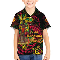 Custom Vanuatu 45th Independence Anniversary Family Matching Tank Maxi Dress and Hawaiian Shirt Flower Melanesian Namele Turtle - Polynesian Pride